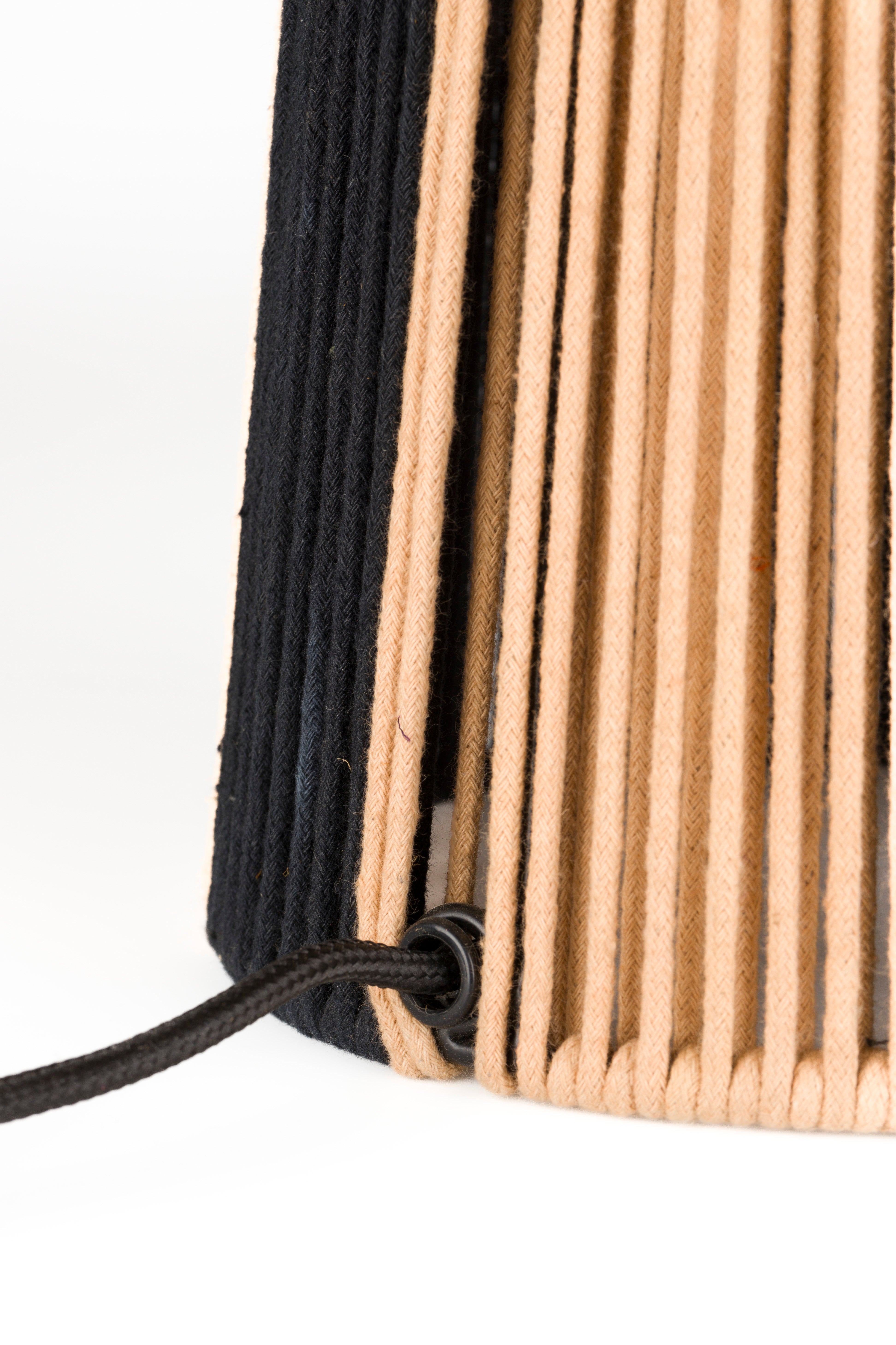 Bold Monkey Stripe It Up Black & Natural Rope Table Lamp